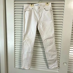 White LOFT pants. Ankle length. Stretchy denim material